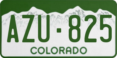 CO license plate AZU825