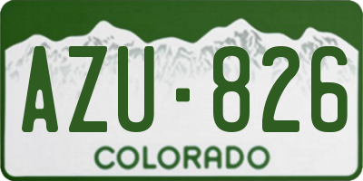 CO license plate AZU826