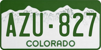 CO license plate AZU827