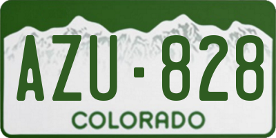 CO license plate AZU828