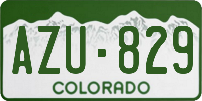 CO license plate AZU829