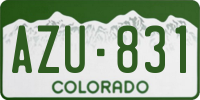 CO license plate AZU831