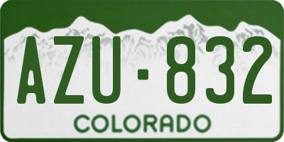 CO license plate AZU832