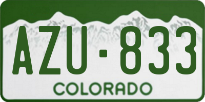 CO license plate AZU833