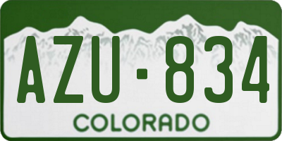 CO license plate AZU834