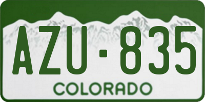 CO license plate AZU835