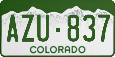 CO license plate AZU837