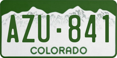 CO license plate AZU841