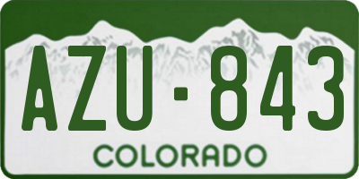 CO license plate AZU843