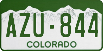 CO license plate AZU844