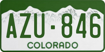 CO license plate AZU846