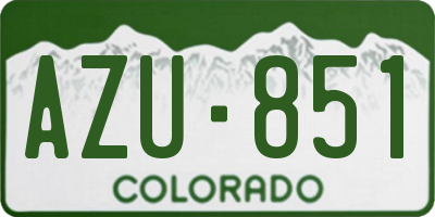 CO license plate AZU851