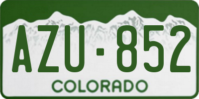 CO license plate AZU852