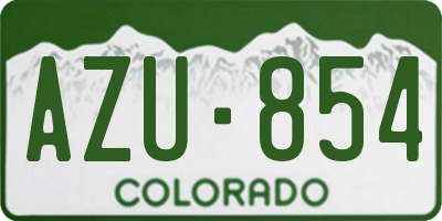 CO license plate AZU854