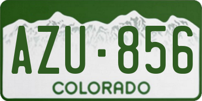 CO license plate AZU856