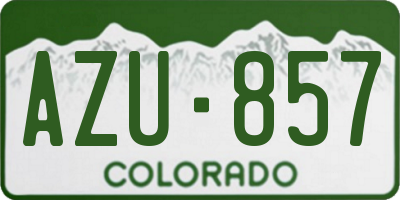 CO license plate AZU857