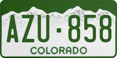 CO license plate AZU858