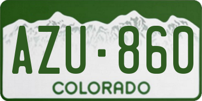 CO license plate AZU860