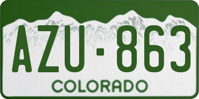 CO license plate AZU863