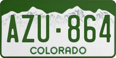 CO license plate AZU864