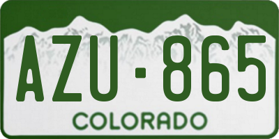 CO license plate AZU865