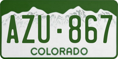 CO license plate AZU867