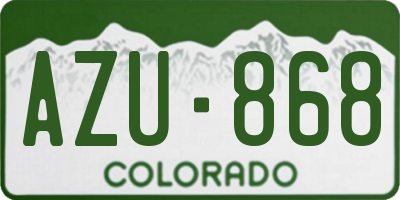 CO license plate AZU868