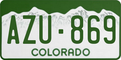 CO license plate AZU869