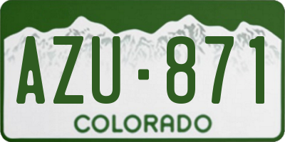 CO license plate AZU871