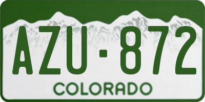 CO license plate AZU872