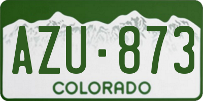 CO license plate AZU873