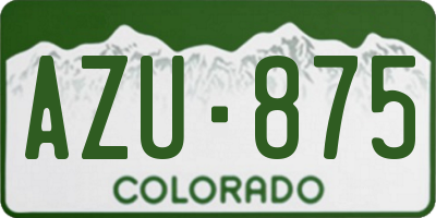 CO license plate AZU875