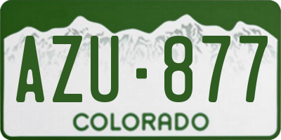 CO license plate AZU877