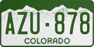 CO license plate AZU878