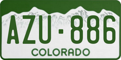 CO license plate AZU886