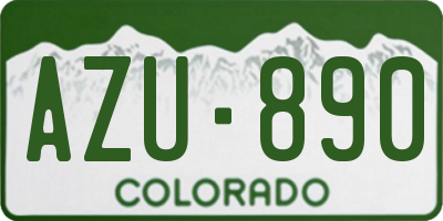 CO license plate AZU890