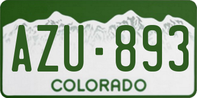 CO license plate AZU893