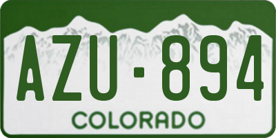 CO license plate AZU894