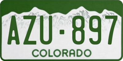 CO license plate AZU897