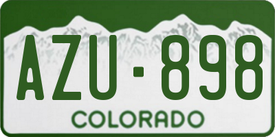 CO license plate AZU898