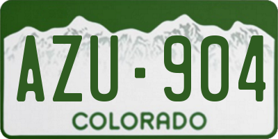 CO license plate AZU904