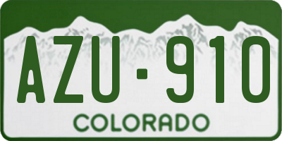 CO license plate AZU910