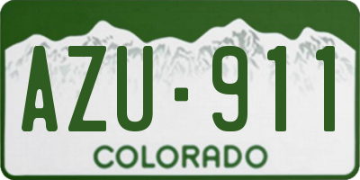 CO license plate AZU911