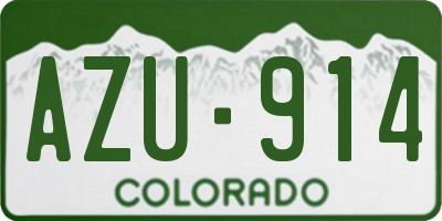 CO license plate AZU914