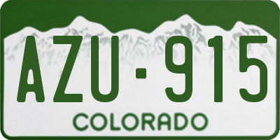 CO license plate AZU915