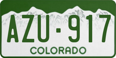 CO license plate AZU917