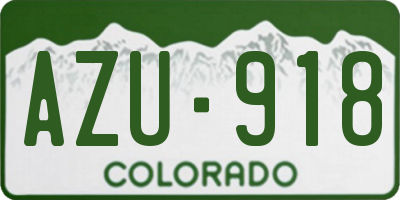 CO license plate AZU918