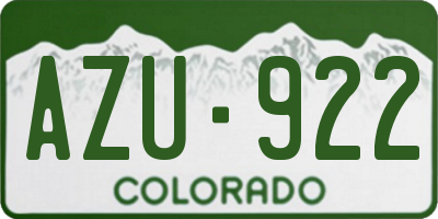 CO license plate AZU922