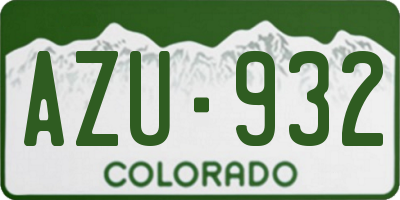 CO license plate AZU932