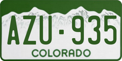 CO license plate AZU935